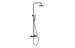 rain shower set with thermostatic mixer Cherry, black mat