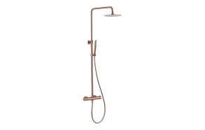 rain shower set with thermostatic mixer Cherry, brushed rose gold