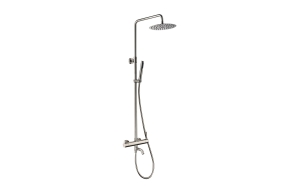 rain shower set with bath spout Cherry, brushed steel