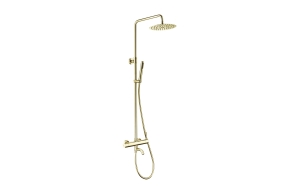 rain shower set with bath spout Cherry, brushed gold