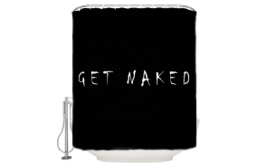 textile shower curtain Get Naked 183x200 cm, white curtain rings included