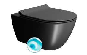 PURA Wall Hung Toilet, Swirlflush, 55x36 cm, black mat