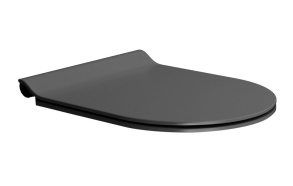 Soft Close toilet seat PuraSlim, duroplastic, black mat/chrom