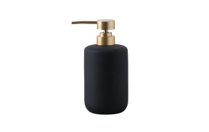 liquid soap dispenser Andrea, mat black + gold