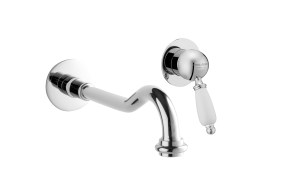 built in basin mixer New old, chrome, white lever, 20 cm spout
