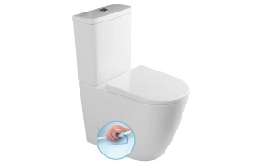 TURKU RIMLESS WC combi bowl raised, w.o. seat cover, S-trap/P-trap