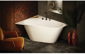 Silkstone bath Deco Corner A, mat white