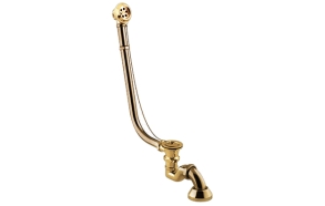 External bath tub increased hose complete of siphon, gold, angle 95°