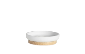 soap dish 11.5x3 cm, polyresin+ash wood