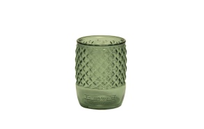 green glass toothbrush holder 8x10 cm