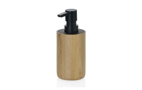 liquid soap dispenser 7x16.5 cm, s.s. steel+oak