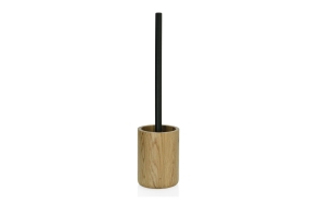 toilet brush+holder 10x39 cm, s.s. steel+oak