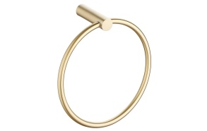 round towel holder, brushed brass