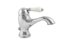 basin mixer with pop-up, bright nickel, handle 76A old marble