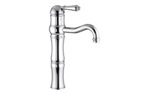 high basin mixer with pop-up, raw brass