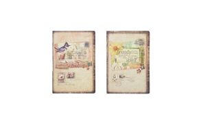 8-1/4"L Vintage Print Personal Notebook, 2 Styles
