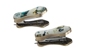 4-3/4"L Metal & Glass Stapler w/ Butterfly, 2 Styles