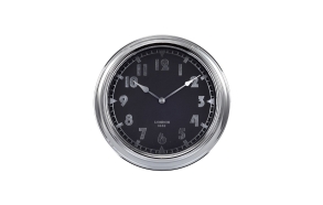 16"Dia Chrome Metal Modern Clock