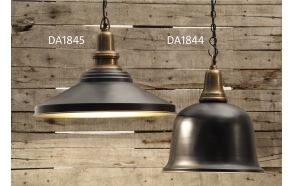 13-1/2" Round x 17"H Iron & Aluminum  2-Tone Hanging Pendant Lamp, Imported