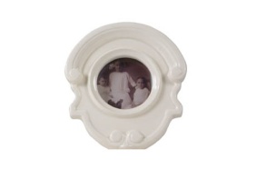 4" x 4" Dolomite Photo Frame, 7-1/4"L x 8"H, White