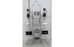 set of glass spice containers