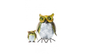 OWL GARDEN BIN WITH SMALL OWL INSIDE