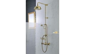 THERMOSTATIC SHOWER COLUMN" LONDON", Ø 200 MM. SHOWER HEADMETAL, ONE SPRAY HANDSET, SOAP DISH