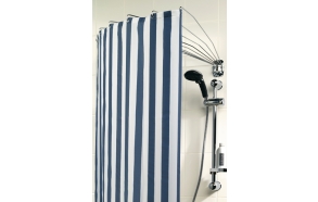 Foldable shower curtain rod, Umbrella, chrome, stainless steel