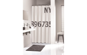 DIGITS shower curtain textile, white/grey, 180x200