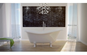 Odelle 160 cm, valged jalad,valge, sifoon ei ole komplektis