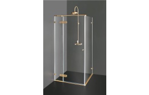 Shower enclosure NORA  PLUS with bronzed fittings , clear glass