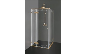 Shower enclosure NORA  PLUS with bronzed fittings and pattern , clear glass