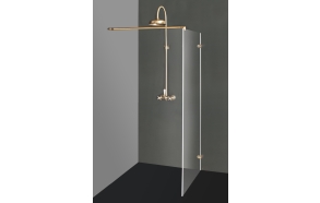 Shower screen DORA with bronzed fittings , clear glass