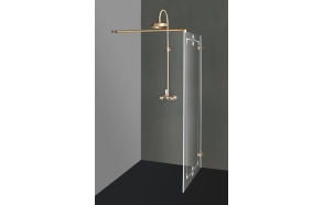 Shower screen DORA with bronzed fittings and pattern, clear glass
