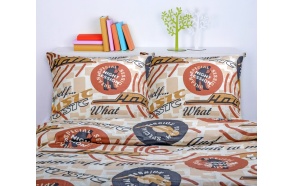 BEDDING SET COTTON "COMICS", BEIGE