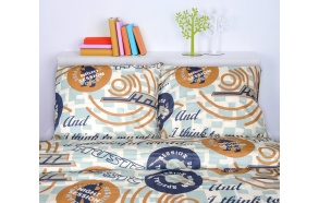 BEDDING SET COTTON "COMICS", BLUE