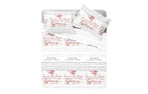 BEDDING SET COTTON "POSTCARD", WHITE
