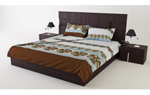 SATIN BEDDING SET "DOLCE VITA DIAMOND", GREY/BLUE (220x200)