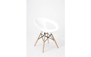 chair with wooden feet,white