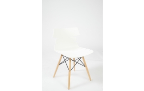 chair with wooden feet,white