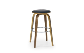 bar chair, artificial leather+wood+metal, adjustable height,black