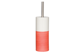 Doppio toilet brush&holder, coral,, hand made ceramics
