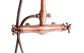 thermostatic rain shower mixer, copper