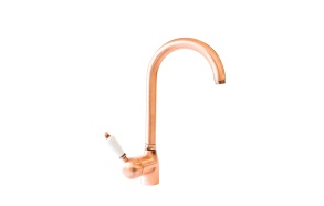 kitchen mixer ROYAL,white lever,copper