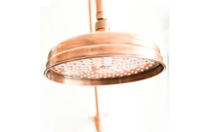 retro shower head 20 cm+30 cm horizontal shower pipe, copper