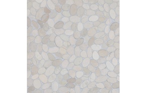 Sliced pebble, White, Interlock