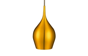 aluminium ceiling lamp w textile cable,mat gold, E14,1X40W