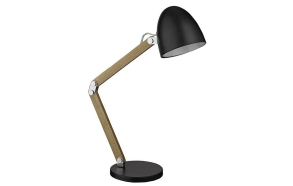 desk lamp black+wood, E14,1X40W