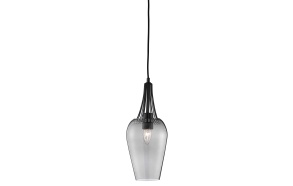 ceiling lamp black+glass, E27, 1X60W