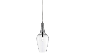ceiling lamp chrome+glass, E27, 1X60W